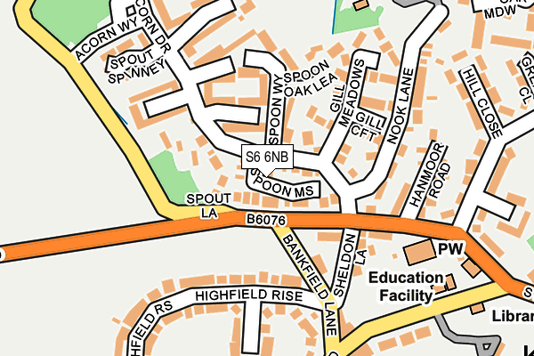 S6 6NB map - OS OpenMap – Local (Ordnance Survey)