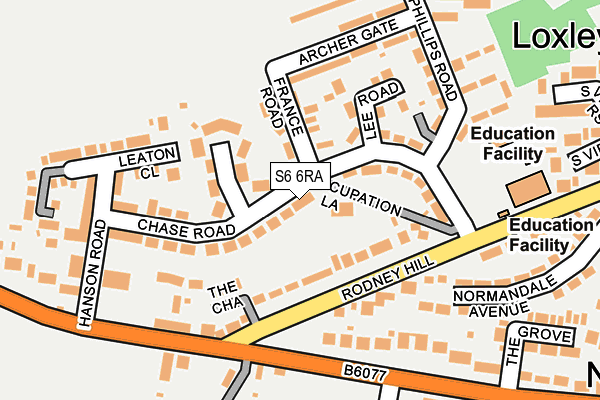 S6 6RA map - OS OpenMap – Local (Ordnance Survey)