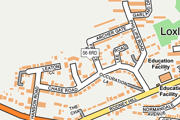 S6 6RD map - OS OpenMap – Local (Ordnance Survey)