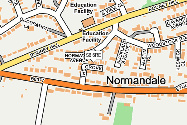 S6 6RE map - OS OpenMap – Local (Ordnance Survey)