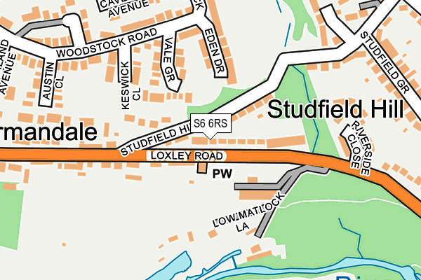 S6 6RS map - OS OpenMap – Local (Ordnance Survey)