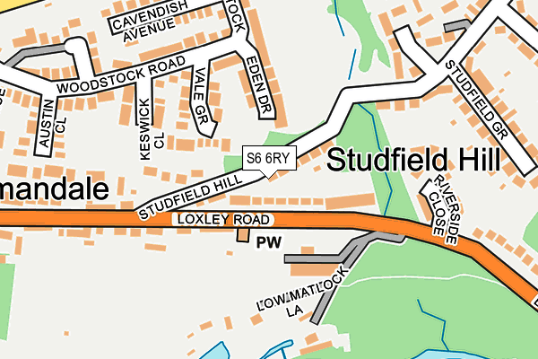 S6 6RY map - OS OpenMap – Local (Ordnance Survey)