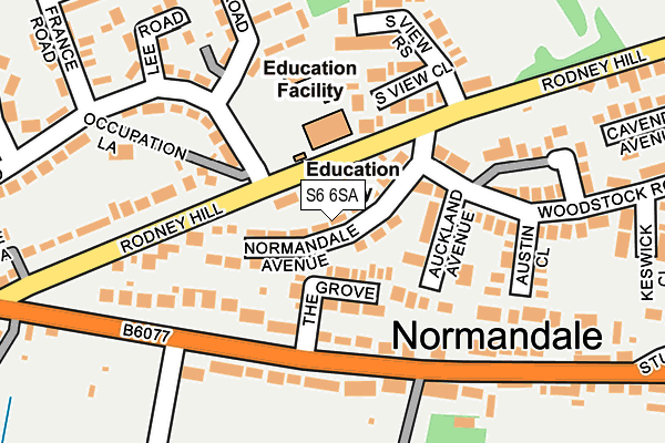S6 6SA map - OS OpenMap – Local (Ordnance Survey)