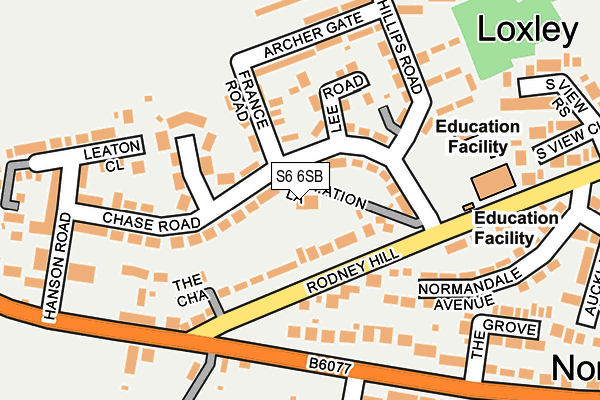 S6 6SB map - OS OpenMap – Local (Ordnance Survey)