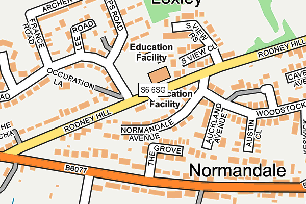 S6 6SG map - OS OpenMap – Local (Ordnance Survey)