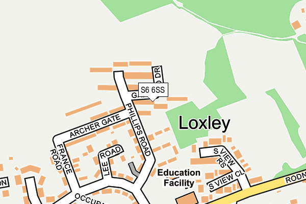 S6 6SS map - OS OpenMap – Local (Ordnance Survey)