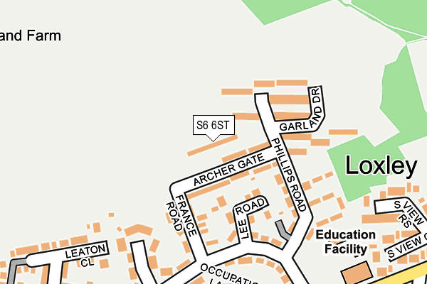 S6 6ST map - OS OpenMap – Local (Ordnance Survey)
