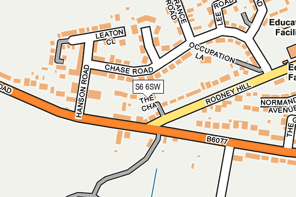 S6 6SW map - OS OpenMap – Local (Ordnance Survey)
