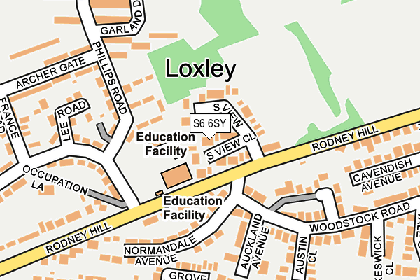 S6 6SY map - OS OpenMap – Local (Ordnance Survey)