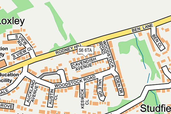 S6 6TA map - OS OpenMap – Local (Ordnance Survey)