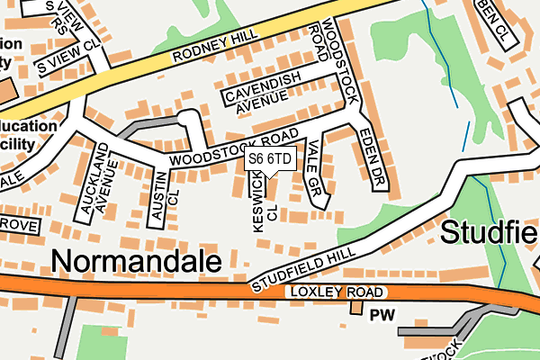 S6 6TD map - OS OpenMap – Local (Ordnance Survey)