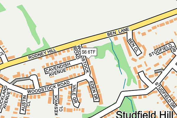 S6 6TF map - OS OpenMap – Local (Ordnance Survey)