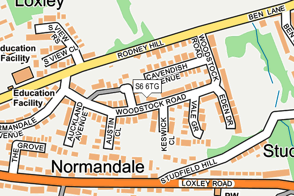 S6 6TG map - OS OpenMap – Local (Ordnance Survey)