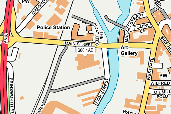 S60 1AE map - OS OpenMap – Local (Ordnance Survey)