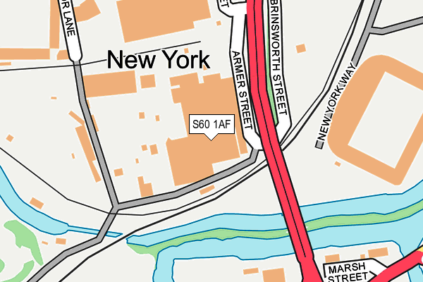 S60 1AF map - OS OpenMap – Local (Ordnance Survey)