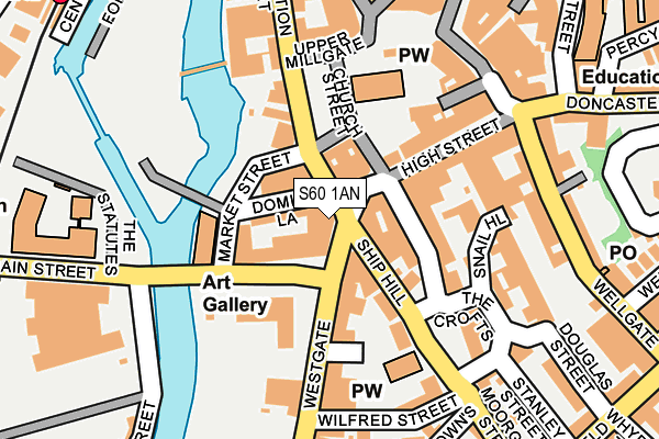 S60 1AN map - OS OpenMap – Local (Ordnance Survey)