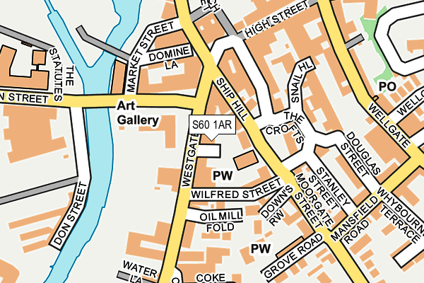 S60 1AR map - OS OpenMap – Local (Ordnance Survey)