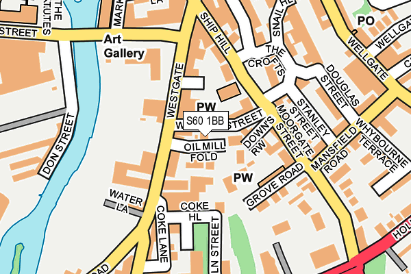 S60 1BB map - OS OpenMap – Local (Ordnance Survey)