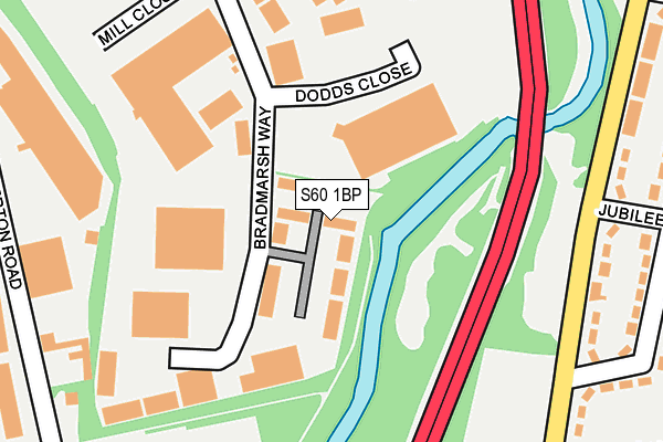 S60 1BP map - OS OpenMap – Local (Ordnance Survey)