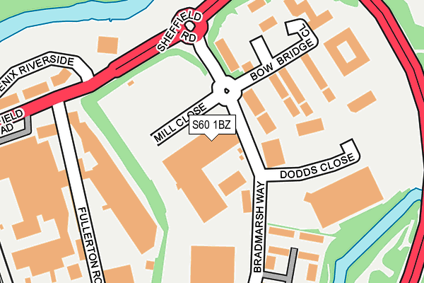 S60 1BZ map - OS OpenMap – Local (Ordnance Survey)