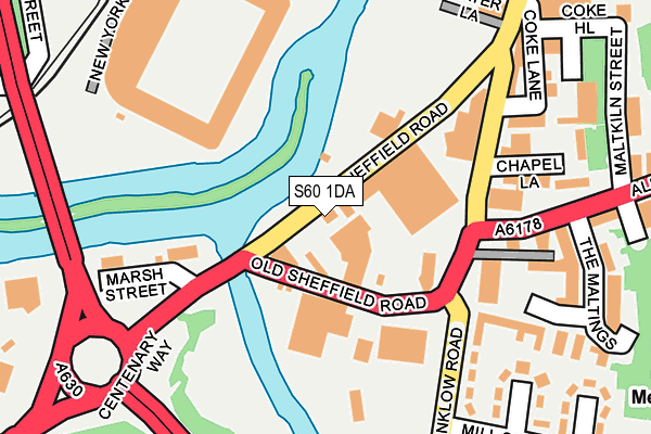 S60 1DA map - OS OpenMap – Local (Ordnance Survey)