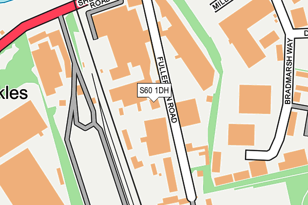 S60 1DH map - OS OpenMap – Local (Ordnance Survey)