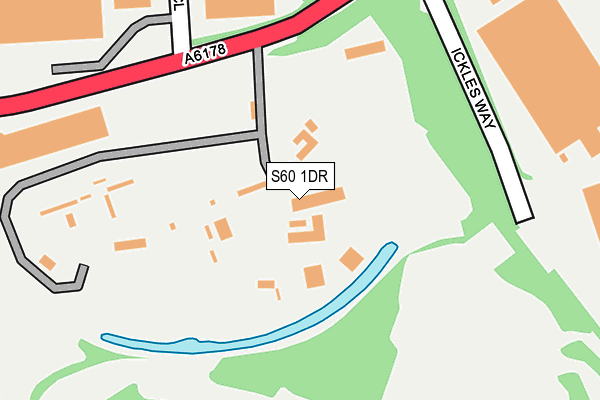 S60 1DR map - OS OpenMap – Local (Ordnance Survey)