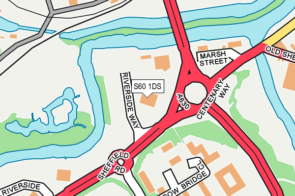 S60 1DS map - OS OpenMap – Local (Ordnance Survey)