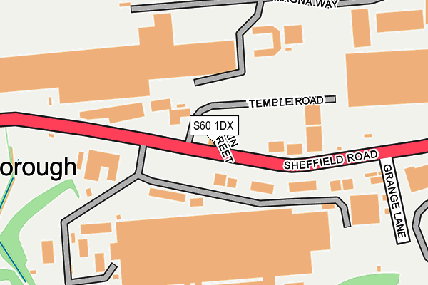 S60 1DX map - OS OpenMap – Local (Ordnance Survey)