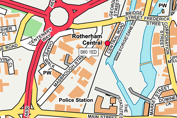 S60 1ED map - OS OpenMap – Local (Ordnance Survey)