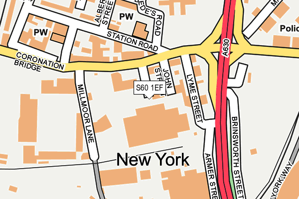 S60 1EF map - OS OpenMap – Local (Ordnance Survey)