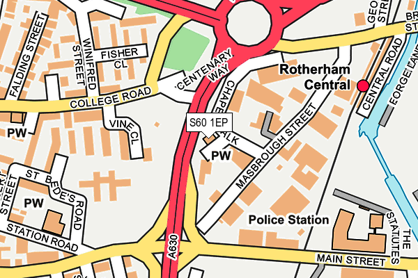 S60 1EP map - OS OpenMap – Local (Ordnance Survey)