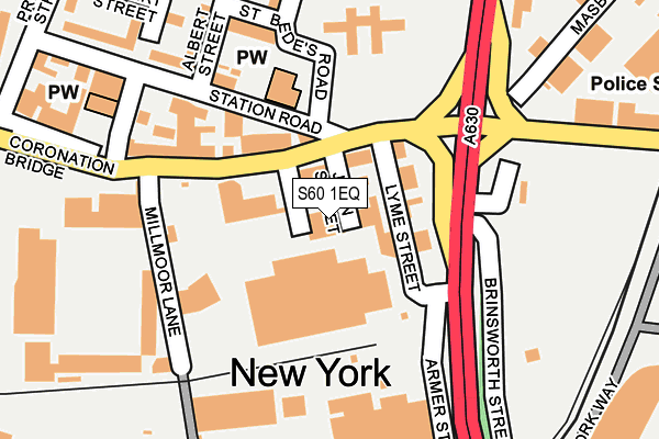 S60 1EQ map - OS OpenMap – Local (Ordnance Survey)