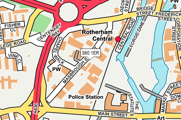 S60 1ER map - OS OpenMap – Local (Ordnance Survey)