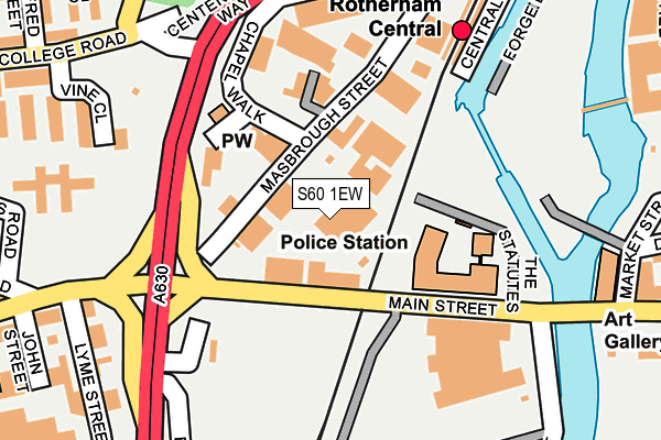 S60 1EW map - OS OpenMap – Local (Ordnance Survey)