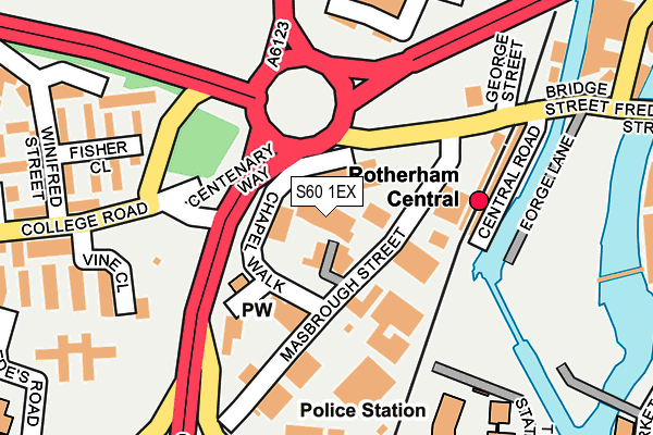 S60 1EX map - OS OpenMap – Local (Ordnance Survey)