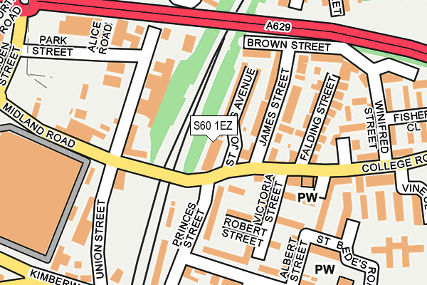 S60 1EZ map - OS OpenMap – Local (Ordnance Survey)