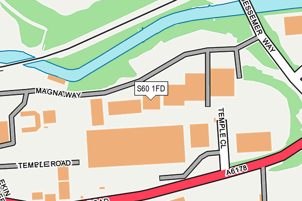 S60 1FD map - OS OpenMap – Local (Ordnance Survey)