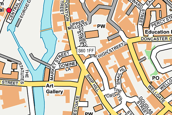 S60 1FF map - OS OpenMap – Local (Ordnance Survey)