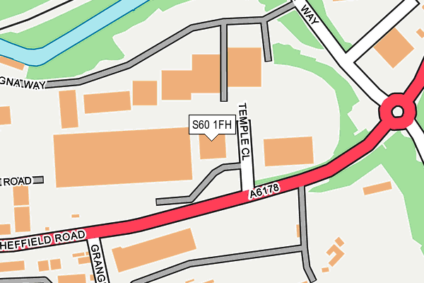 S60 1FH map - OS OpenMap – Local (Ordnance Survey)