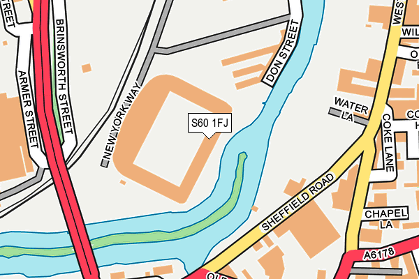 S60 1FJ map - OS OpenMap – Local (Ordnance Survey)