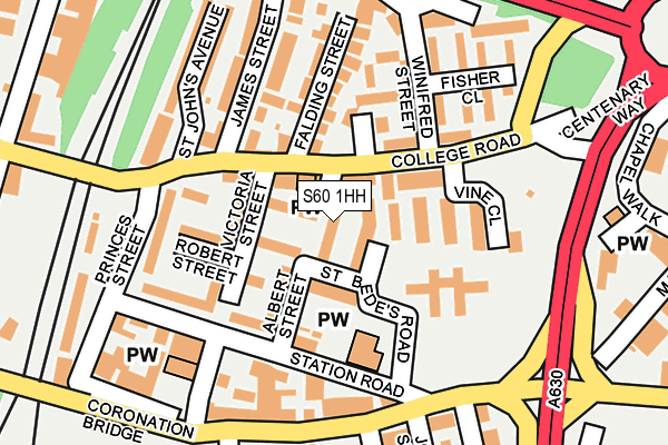 S60 1HH map - OS OpenMap – Local (Ordnance Survey)