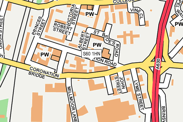 S60 1HN map - OS OpenMap – Local (Ordnance Survey)