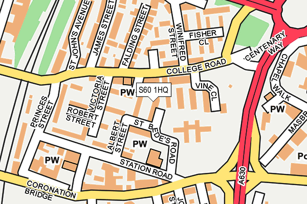 S60 1HQ map - OS OpenMap – Local (Ordnance Survey)