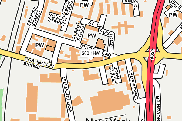 S60 1HW map - OS OpenMap – Local (Ordnance Survey)