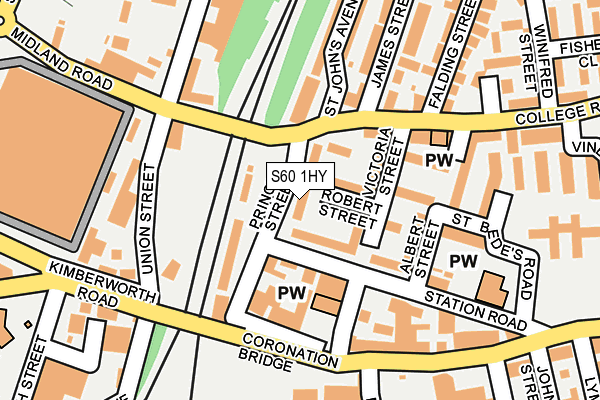 S60 1HY map - OS OpenMap – Local (Ordnance Survey)