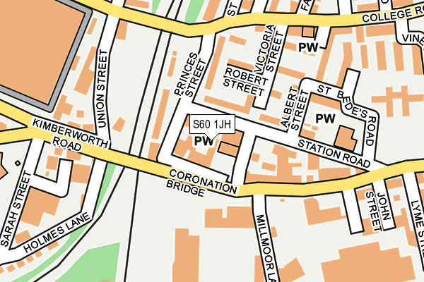 S60 1JH map - OS OpenMap – Local (Ordnance Survey)