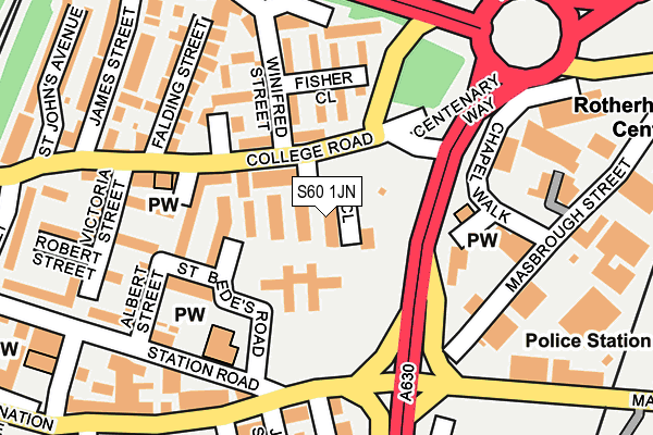 S60 1JN map - OS OpenMap – Local (Ordnance Survey)