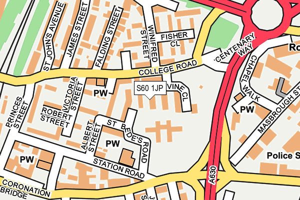 S60 1JP map - OS OpenMap – Local (Ordnance Survey)