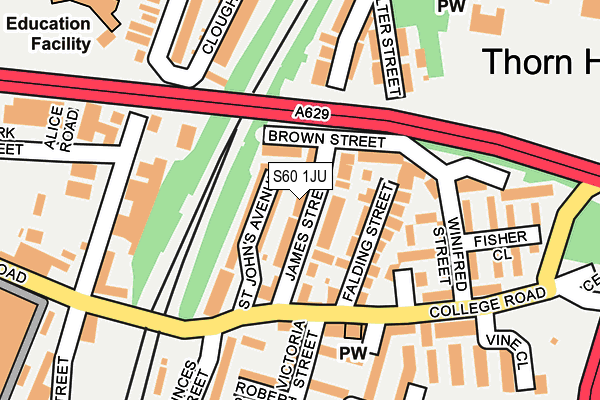 S60 1JU map - OS OpenMap – Local (Ordnance Survey)